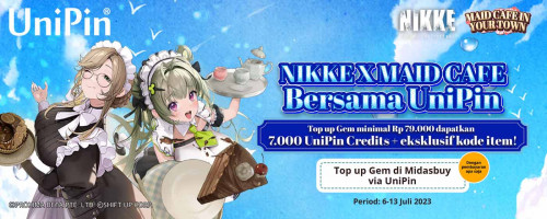 Kolaborasi Nikke Maid Café Bersama UniPin di Bandung! Dapatkan 7.000 UniPin Credits + Kode Item Eksklusif